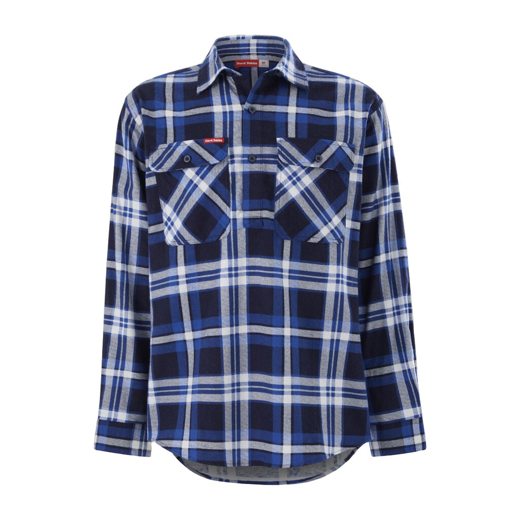 Hard Yakka Core Long Sleeve Closed Front Check Flannel Shirt (Y04006 ...