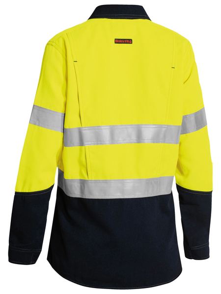 Bisley Womens Tencate Tecasafe® Plus 700 Taped Two Tone Hi Vis Fr Vented Long Sleeve Shirt (BL8082T)