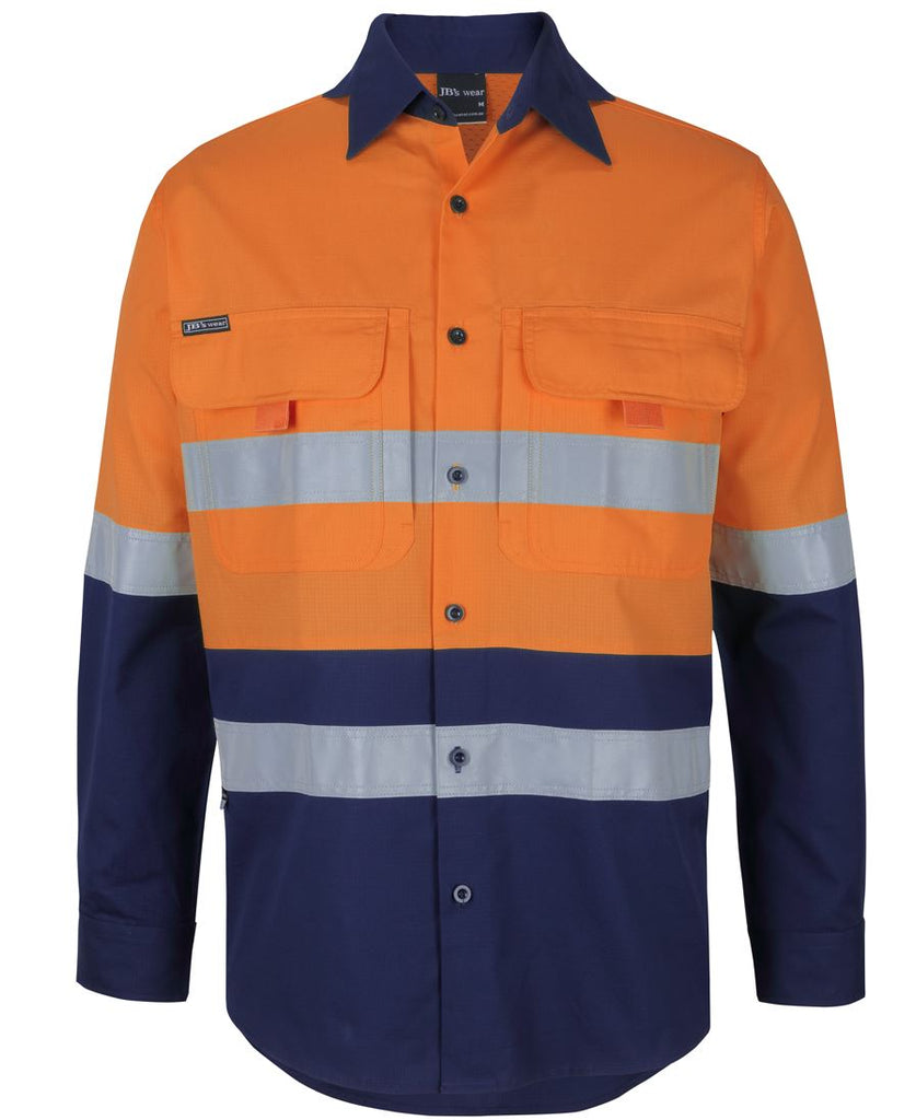 Jb's Hi Vis (D+N) Ripstop L/S Fishing Shirt (6DNRL) – Workwear Direct