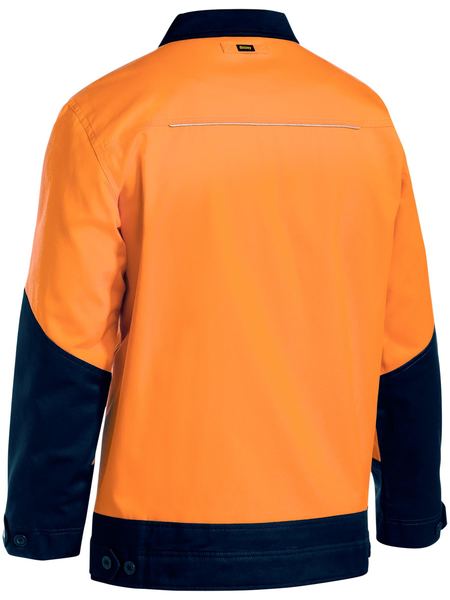 Bisley Two Tone Hi Vis Liquid Repellent Cotton Drill Jacket (BJ6917)