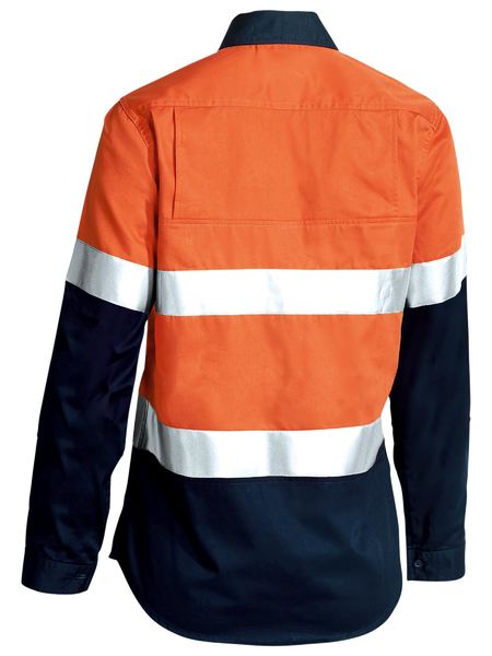 Bisley Women's Taped Hi Vis Cool Lightweight Drill Shirt (BL6696T)