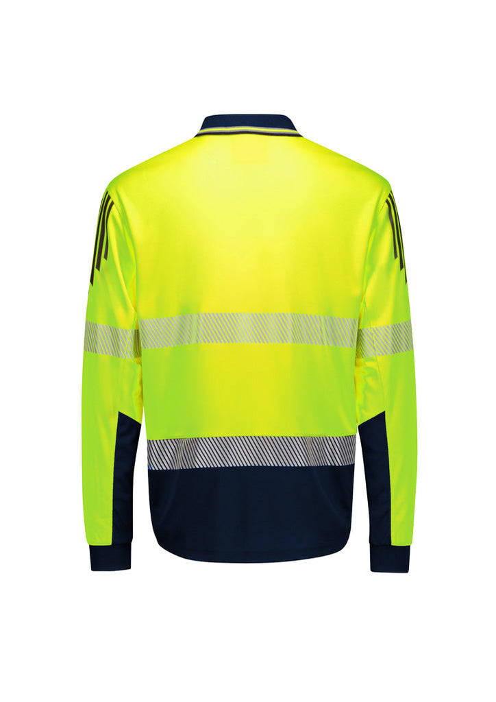 Syzmik Mens Hi Vis Flux Segmented Tape Long Sleeve Polo (ZH550)