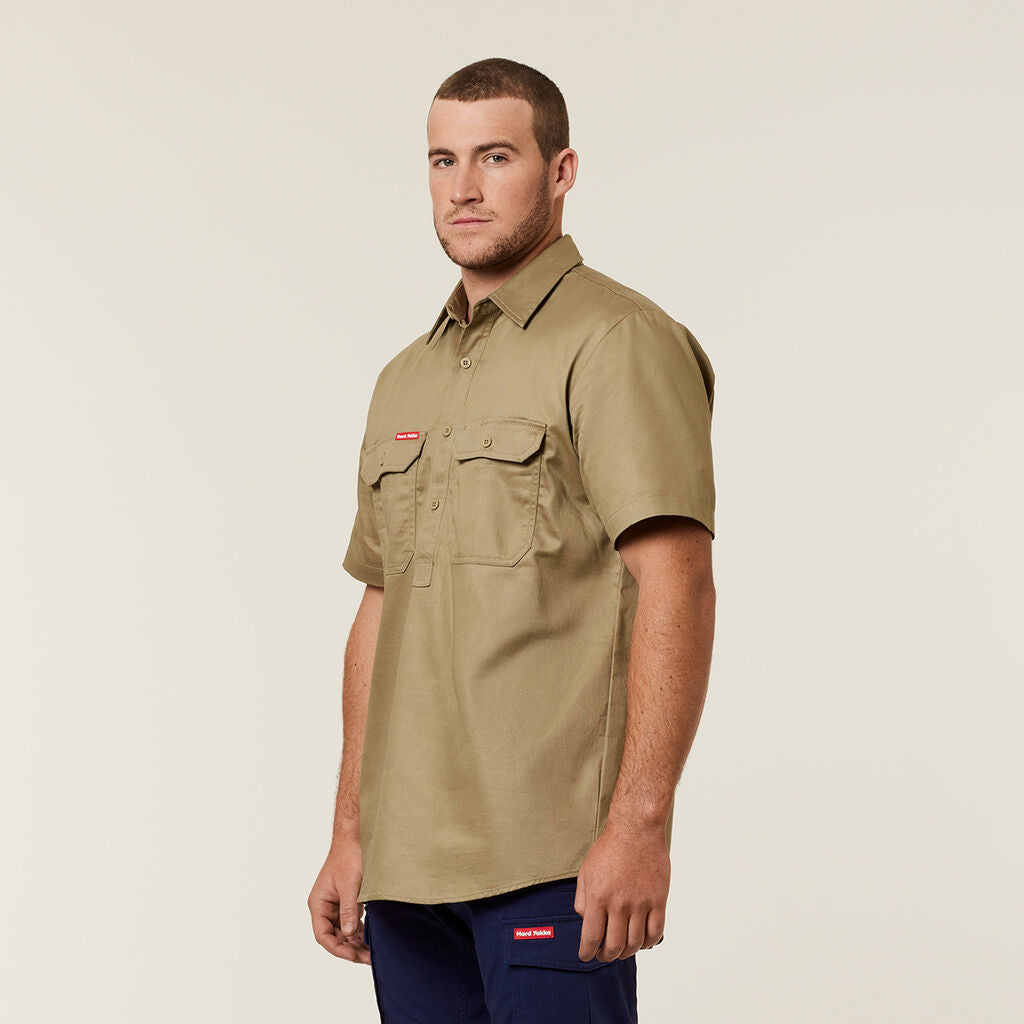 Hard Yakka Short Sleeve Closed Front Cotton Drill Work Shirt (Y07540)