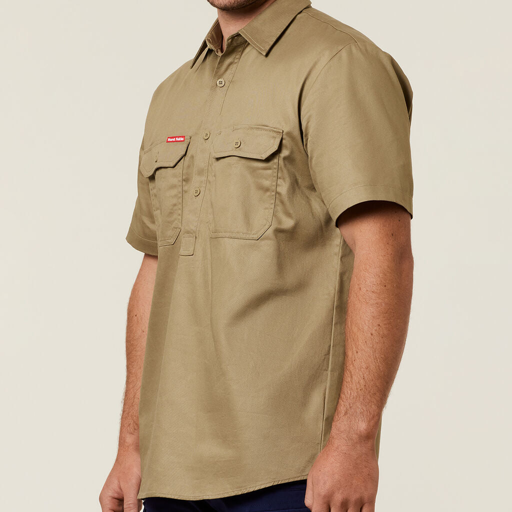 Hard Yakka Short Sleeve Closed Front Cotton Drill Work Shirt (Y07540)