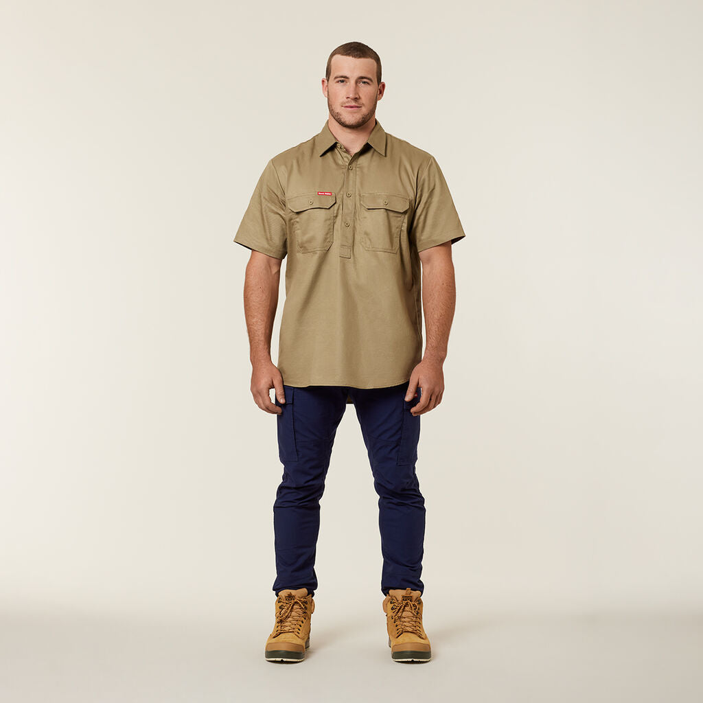 Hard Yakka Short Sleeve Closed Front Cotton Drill Work Shirt (Y07540)