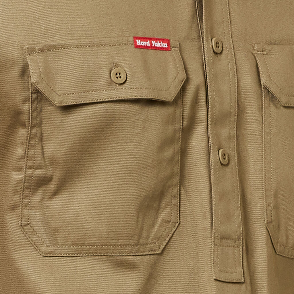 Hard Yakka Short Sleeve Closed Front Cotton Drill Work Shirt (Y07540)