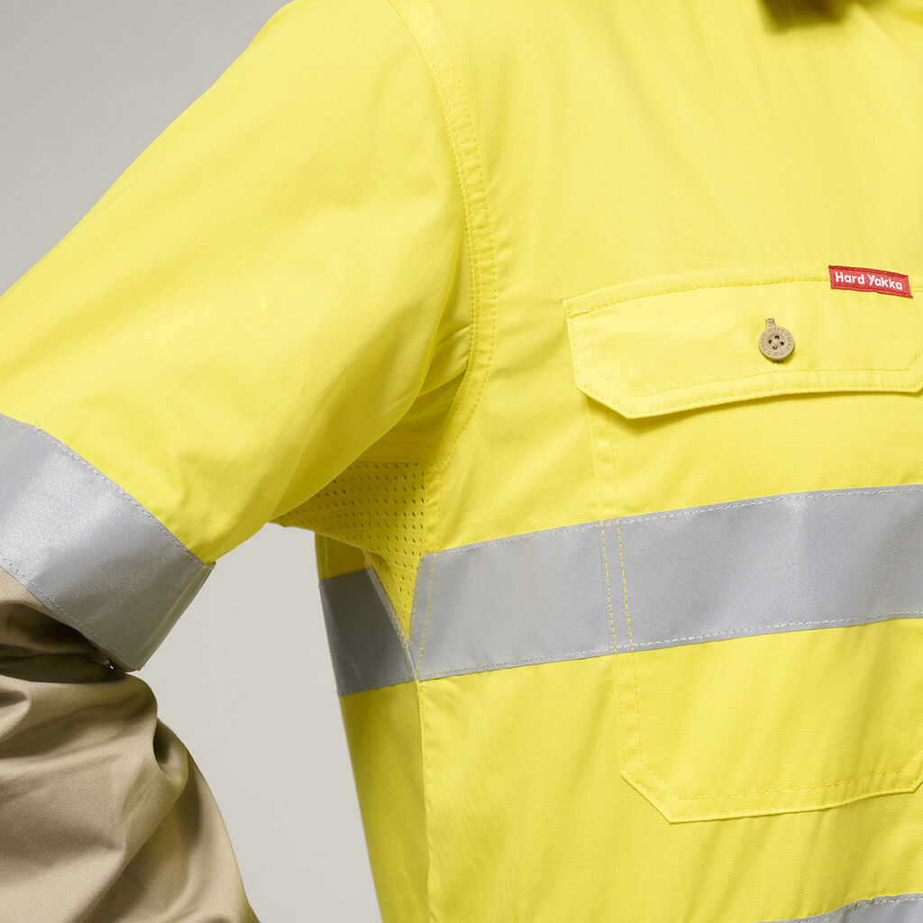 Hard Yakka Core Hi-Vis Long Sleeve 2 Tone Taped Vented Cotton Shirt (Y07940)