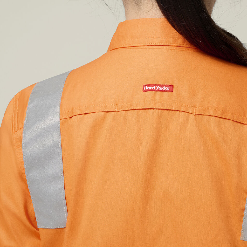 Hard Yakka Women’s Foundations Biomotion Hi-vis Taped Long Sleeve Shirt (Y08421)