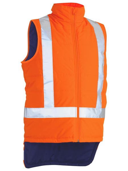 Taped Hi Vis Reversible Puffer Vest - BV0330HT - Bisley Workwear