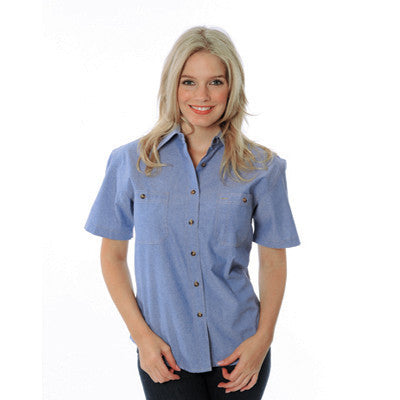 DNC Ladies Cotton S/S Chambray Shirt (4105)