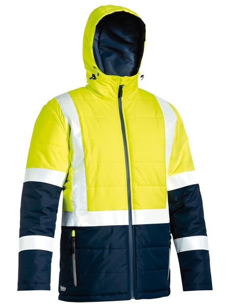 Bisley Taped Two Tone Hi Vis Puffer Jacket(BJ6929HT) – Workwear Direct