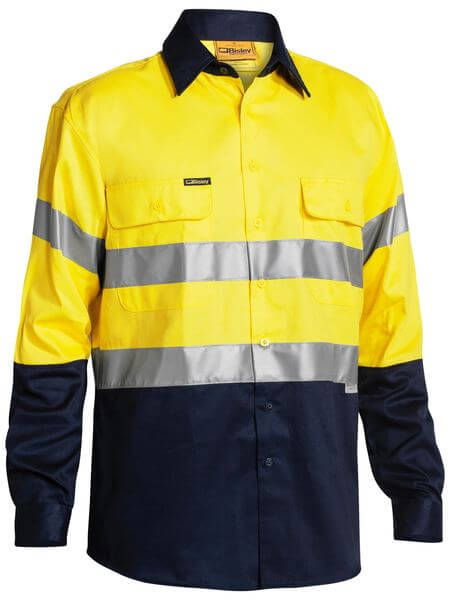 Bisley Taped Hi Vis Drill Shirt - Long Sleeve-(BT6456)