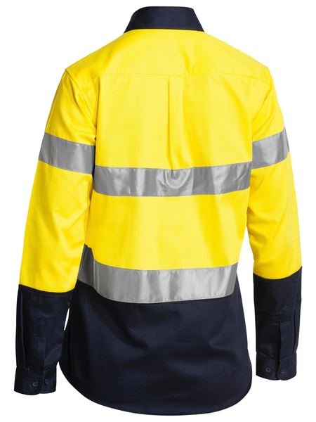 Bisley  Women's Taped Hi Vis Drill Shirt - Long Sleeve-(BLT6456)