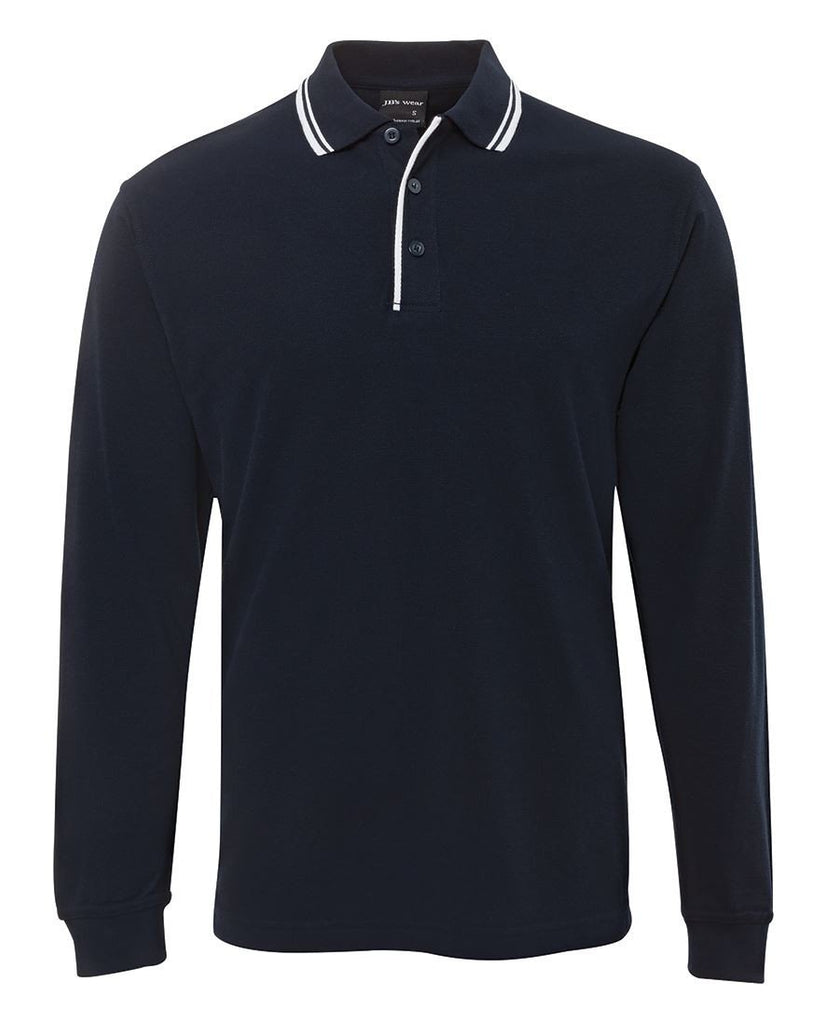 Jb's Long Sleeve Contrast Polo - Adults (210XC)