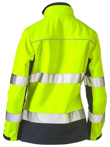 Bisley Womens Taped Two Tone Hi Vis Soft Shell Jacket (BJL6059T)