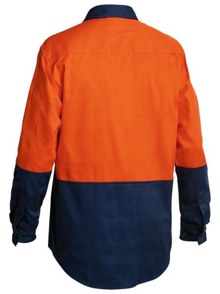 Bisley Hi Vis Closed Front Drill Shirt - Long Sleeve-(BSC6267)