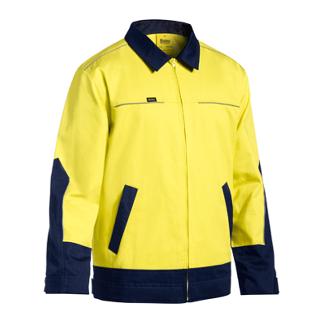 Bisley Two Tone Hi Vis Liquid Repellent Cotton Drill Jacket (BJ6917)