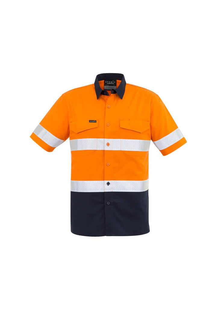 Syzmik Mens Rugged Cooling Taped Hi Vis Spliced S/S Shirt (ZW835)