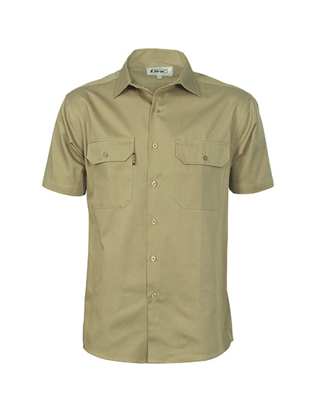 DNC Cotton Drill S/S Work Shirt - Short Sleeve (3201)