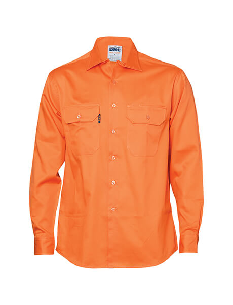 DNC Cotton Drill L/S Work Shirt - Long Sleeve (3202)