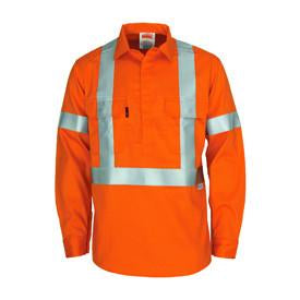 DNC Patron Saint Flame Retardant Arc Rated Closed Front Shirt With "X" Back 3M F/R R/Tape - L/S (3408)