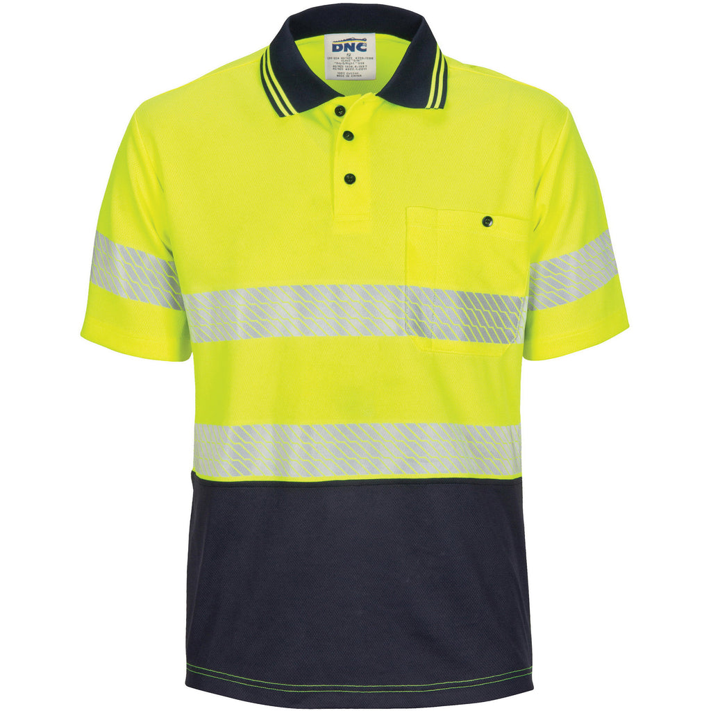 DNC Hivis Segment Taped Mircomesh Polo-Short Sleeve (3511)