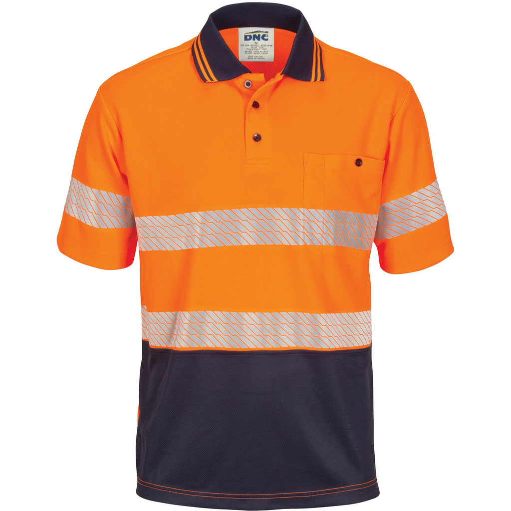 DNC Hivis Segment Taped Mircomesh Polo-Short Sleeve (3511)