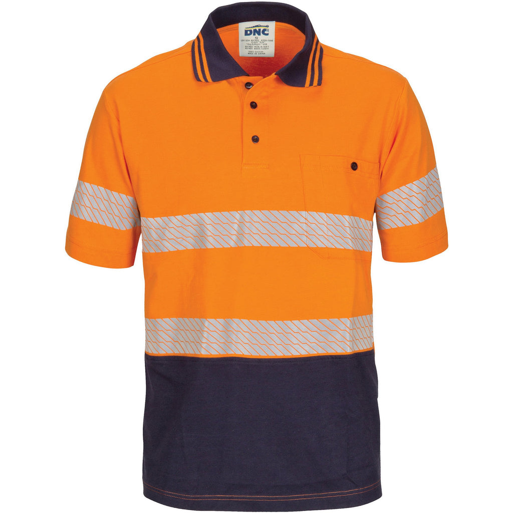 DNC Hivis Segment Taped Cotton Jersey Polo - Short Sleeve (3515)