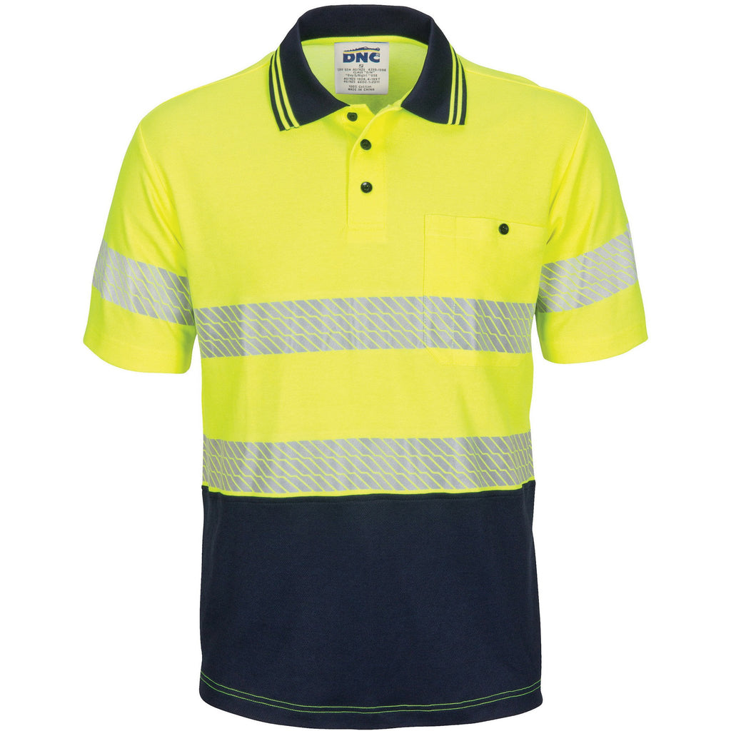 DNC Hivis Segment Taped Cotton Backed Polo - Short Sleeve (3517)