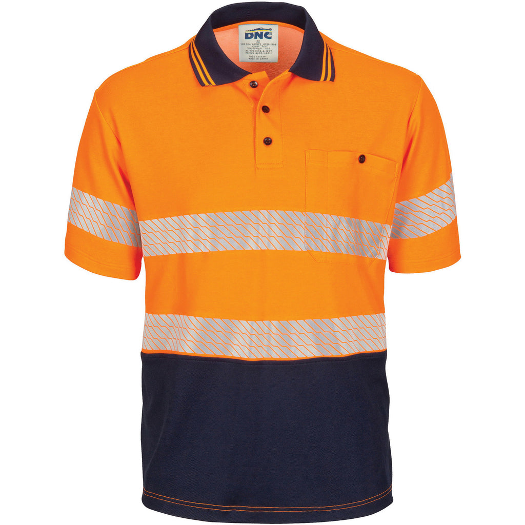 DNC Hivis Segment Taped Cotton Backed Polo - Short Sleeve (3517)