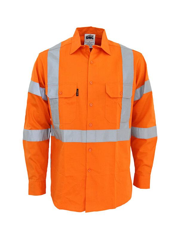 Cotton hi sales vis work shirts