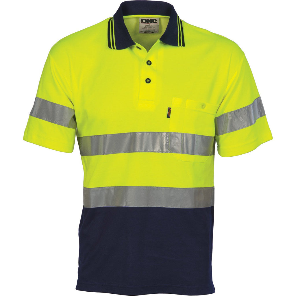 DNC HiVis Cotton Back S/S Polo with generic R/T (3717)