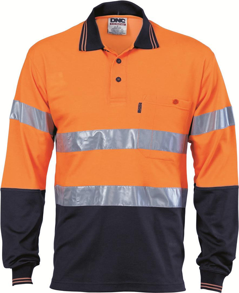 DNC HiVis Cotton Back L/S Polo with generic R/T (3718)