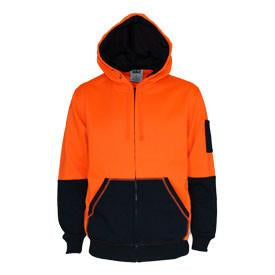 DNC Hivis 2 tone full zip super fleecy hoodie (3722)