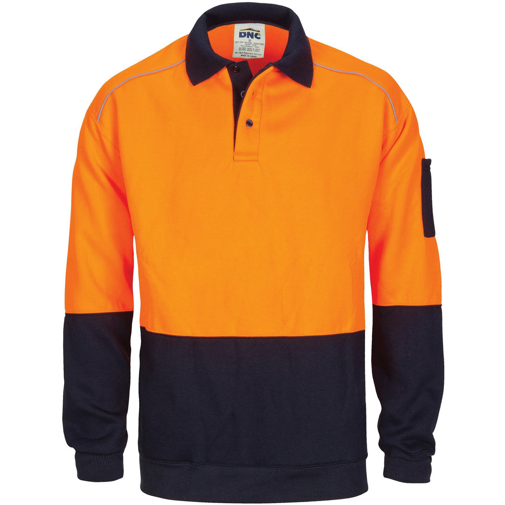 DNC HiVis Rugby Top Windcheater with Two Side Zipped Pockets (3727)