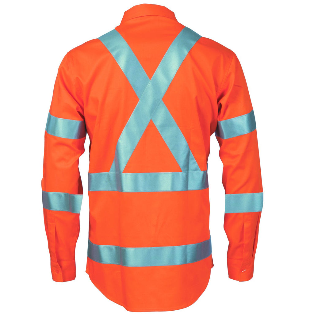 DNC  Hivis L/W Bio-motion Shoulder Stripe & "X" Back Shirt (3744)