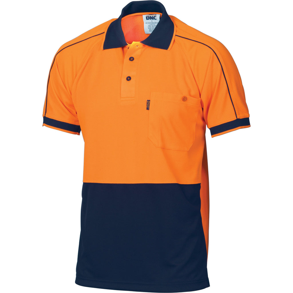 DNC HiVis Cool-Breathe Double Piping Polo-Short Sleeve (3753)
