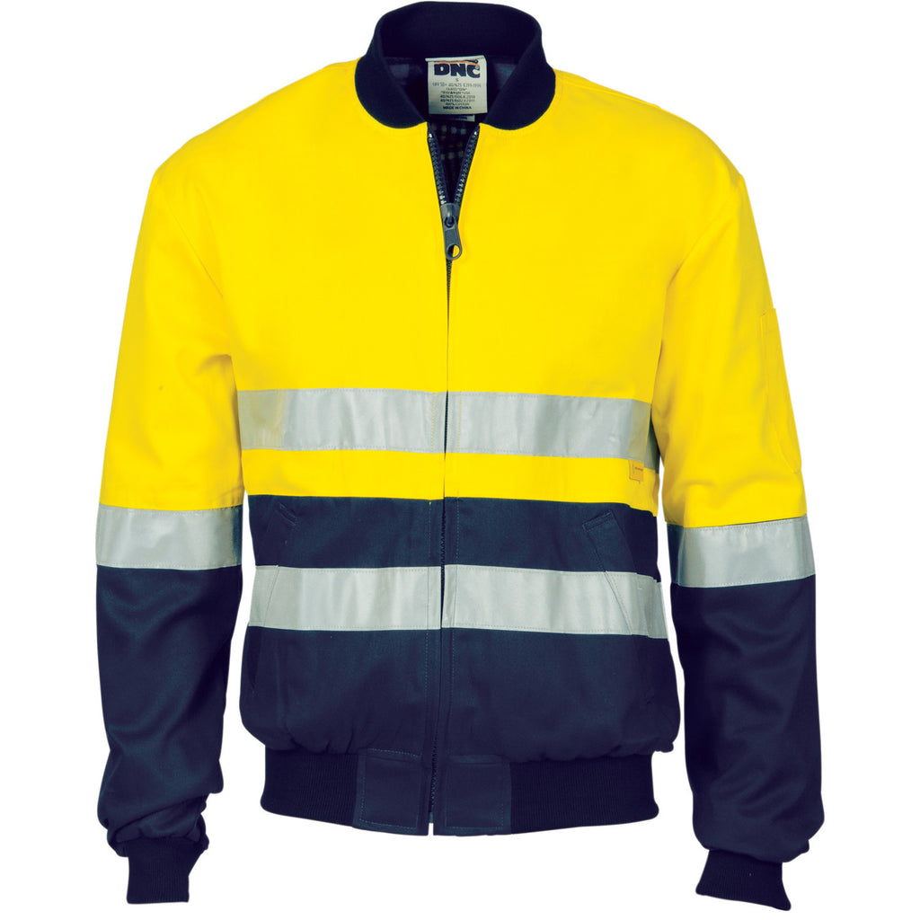 DNC HiVis Two Tone D/N Cotton Bomber Jacket with CSR R/tape (3758)
