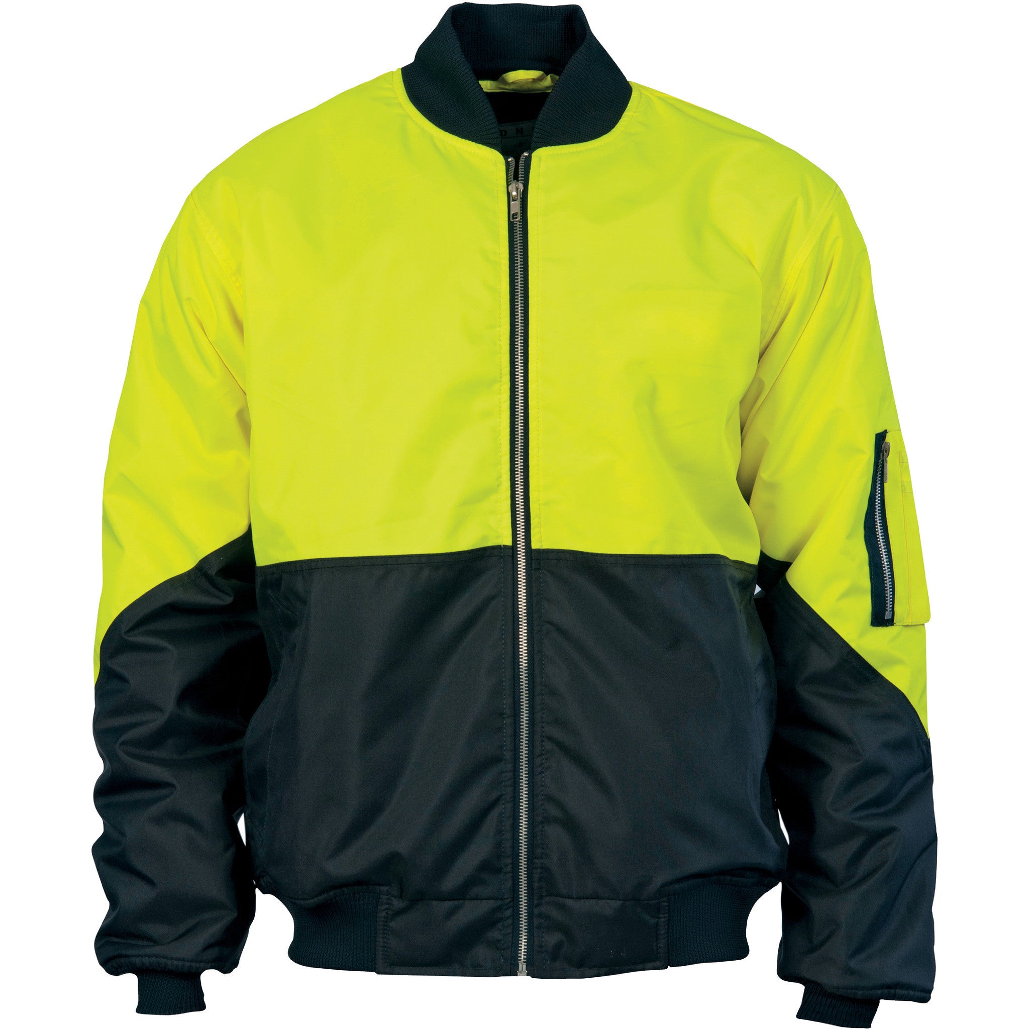 Black and Yellow Fleece Bomber Jacket 