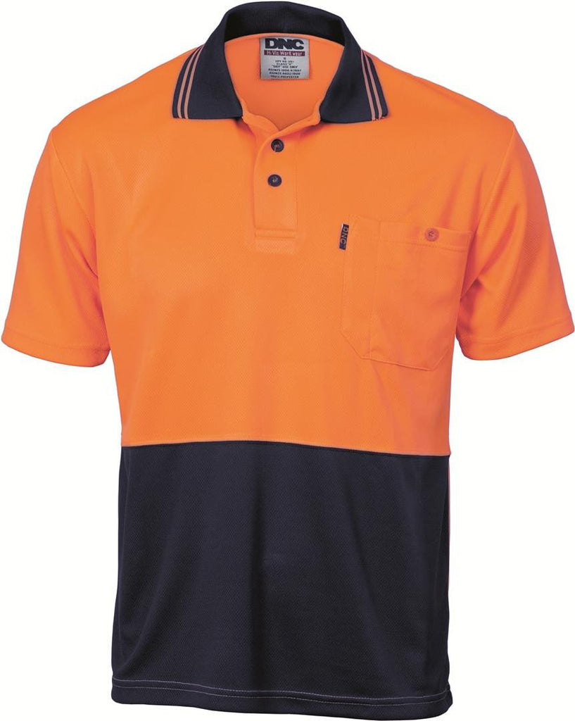 DNC  Hivis Two Tone Cool Breathe Polo Shirt, Short Sleeve (3811)