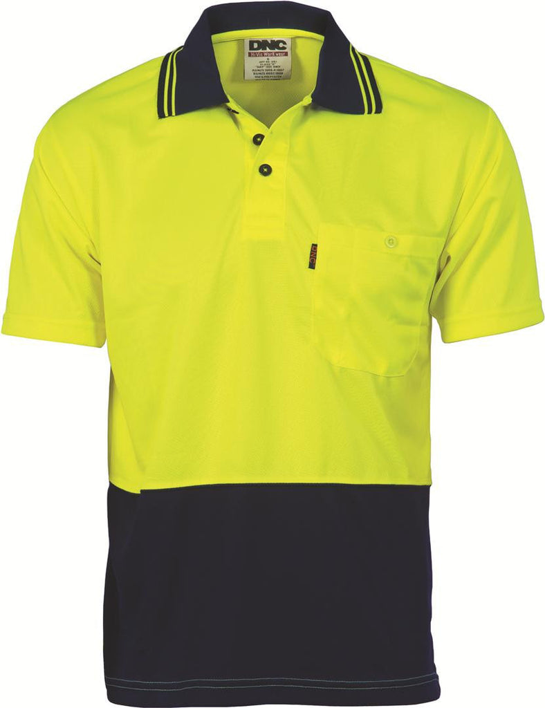 DNC  Hivis Two Tone Cool Breathe Polo Shirt, Short Sleeve (3811)