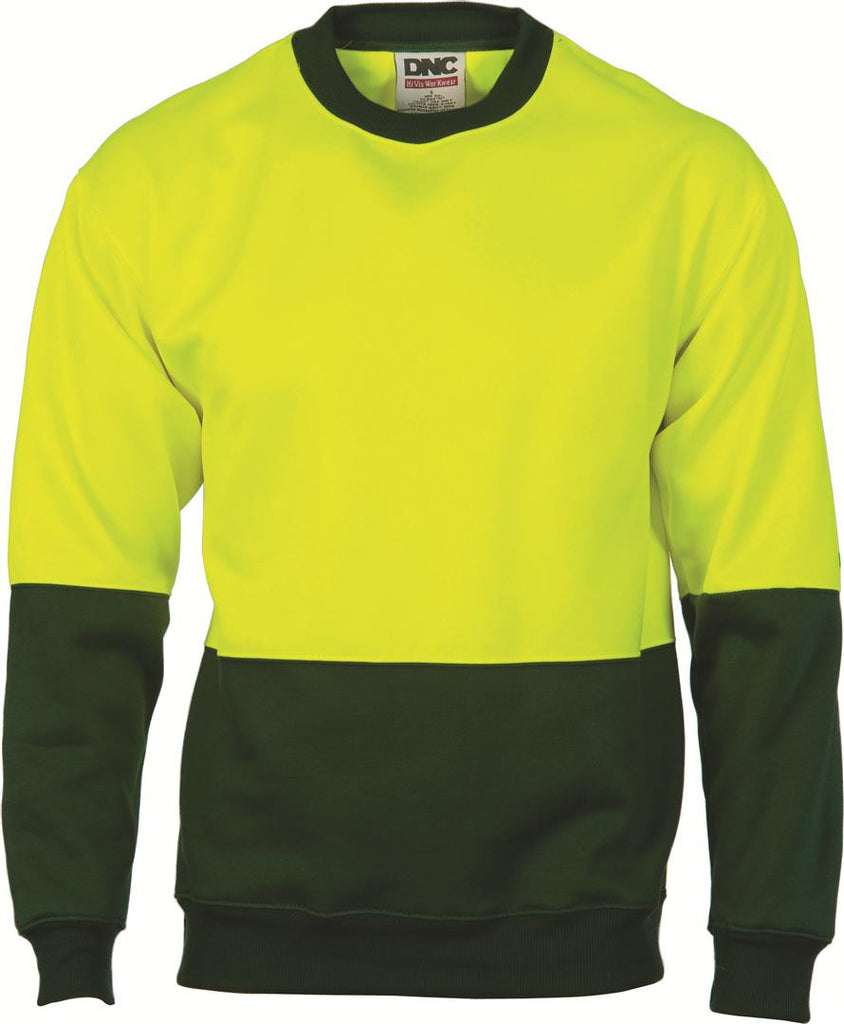 DNC HiVis Two tone Fleecy Sweat Shirt, Crew Neck (3821)