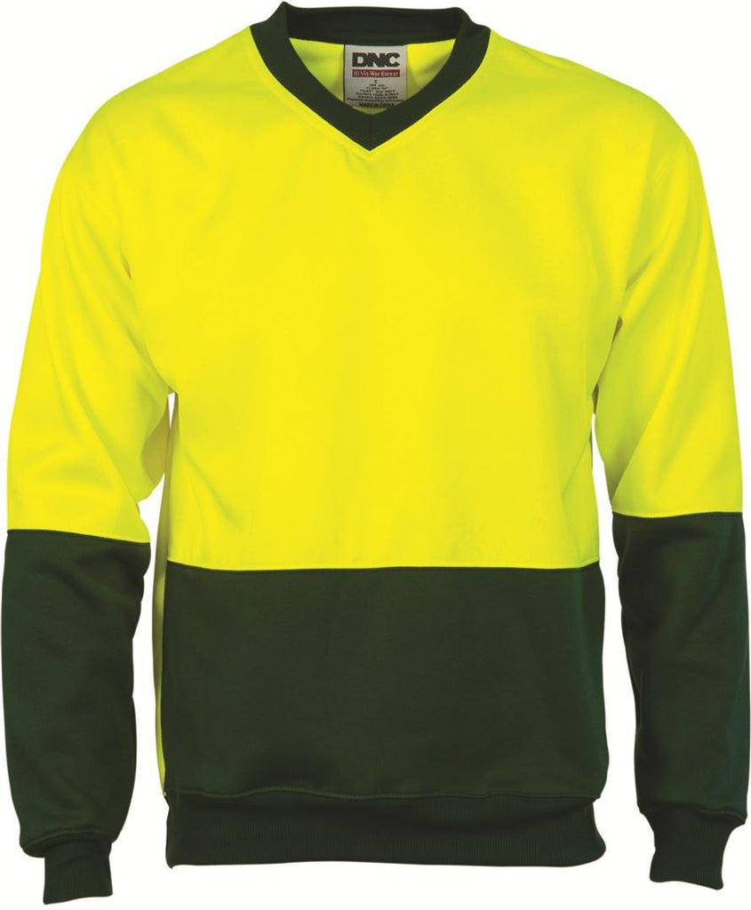 DNC HiVis Two tone Fleecy Sweat Shirt, V-Neck (3822)