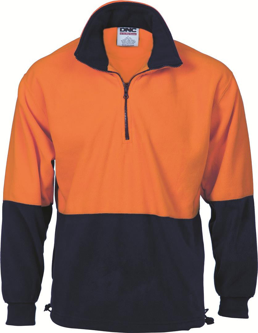 DNC Hi Vis Two Tone 1 2 Zip Polar Fleece 3825 Workwear Direct