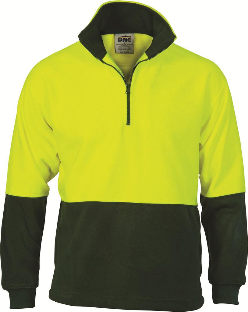 DNC HiVis Two Tone 1/2 Zip Polar Fleece (3825)