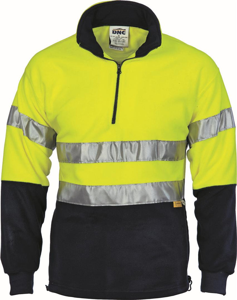 DNC HiVis Two Tone 1/2 Zip Polar Fleece with 3M 8906 R/Tape (3829)