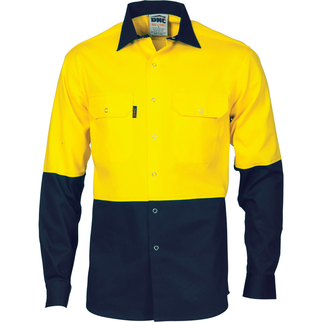 DNC HiVis Two Tone Drill Shirt With Press Studs (3838)