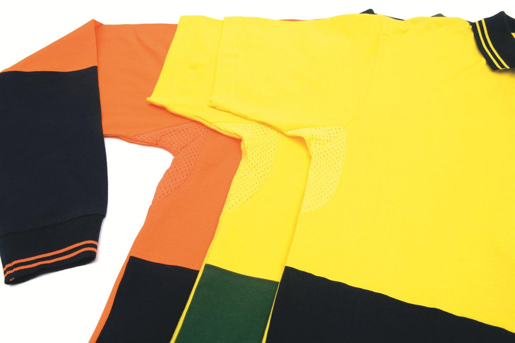 DNC HiVis Cool-Breeze Cotton Jersey L/S Polo Shirt with Under Arm Cotton Mesh (3846)