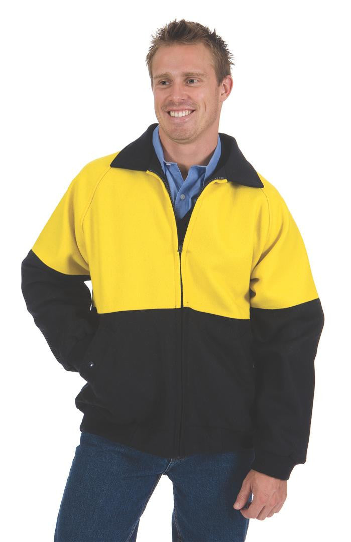 Black and Yellow Fleece Bomber Jacket 