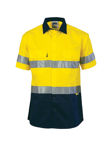 DNCHiVis Two Tone Cool-Breeze Cotton Shirt with 3M Reflective Tape, S/S (3887)